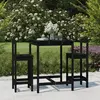 vidaXL Ensemble de bar de jardin 3 pcs noir bois de pin massif