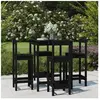 vidaXL Ensemble de bar de jardin 5 pcs noir bois de pin massif