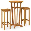 vidaXL Ensemble de bar de jardin 3 pcs bois d'acacia solide