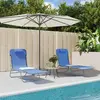 vidaXL Vidaxl Chaises Longues Pliables Lot De 2 Bleu Textilène Et Acier