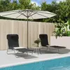 vidaXL Chaises longues pliables 2 pcs noir textilène et acier