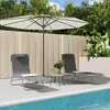 vidaXL Chaises longues pliables 2 pcs gris textilène et acier