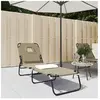 vidaXL Chaise longue pliante taupe tissu oxford acier enduit de poudre