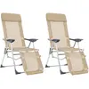 VidaXL Campingstoelen met voetensteun 2 st inklapbaar textileen cràme360147