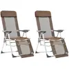 VidaXL Campingstoelen met voetensteun 2 st inklapbaar textileen bruin360148