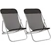 vidaXL Chaises de plage pliantes 2pcs textilène acier enduit de poudre