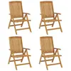 vidaXL Chaises de jardin inclinables 4 pcs bois massif de teck