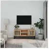 vidaXL Meuble TV 105x30x45 cm bois d'ingénierie et fer 352099