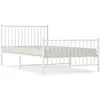 vidaXL Cadre de lit métal avec tête de lit/pied de lit blanc 107x203cm