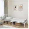 vidaXL Cadre de lit métal avec tête de lit blanc 90x190 cm