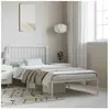vidaXL Cadre de lit métal avec tête de lit blanc 100x190 cm