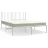 vidaXL Cadre de lit métal avec tête de lit blanc 135x190 cm
