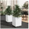 vidaXL Jardinières 2 pcs blanc 30x30x37 cm polypropylène