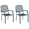 vidaXL Chaises de jardin 2 pièces empilables en acier anthracite