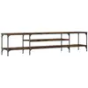 vidaXL Meuble TV chêne fumé 201x35x45 cm bois d'ingénierie et fer