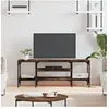vidaXL Meuble TV chêne fumé 121x35x45 cm bois d'ingénierie et fer