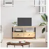 vidaXL Meuble TV chêne sonoma 90x33x45 cm bois d'ingénierie et fer