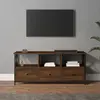 vidaXL Meuble TV chêne marron 102x33x45 cm bois d'ingénierie et fer