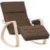 vidaXL Chaise à bascule Marron foncé Tissu