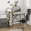 vidaXL Bureau avec étagères chêne 105x50x90cm bois d'ingénierie et fer