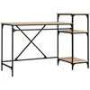 vidaXL Bureau et étagères chêne sonoma 135x50x90cm bois ingénierie/fer