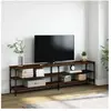 vidaXL Meuble TV chêne marron 180x30x50 cm bois d'ingénierie et métal