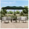 vidaXL Parasol à double tête avec LED vert 449x245 cm