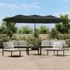 Parasol à double tête avec led anthracite 449x245 cm Vidaxl Anthracite