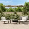 vidaXL Parasol à double tête taupe 316x240 cm