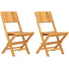 vidaXL Chaises de jardin pliantes 2 pcs 47x61x90 cm bois massif teck