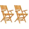 vidaXL Chaises de jardin pliantes 2 pcs 55x61x90 cm bois massif teck