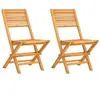 vidaXL Chaises de jardin pliantes 2 pcs 47x62x90 cm bois massif teck