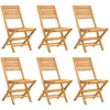 vidaXL Chaises de jardin pliantes 6 pcs 47x62x90 cm bois massif teck