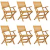 vidaXL Chaises de jardin pliantes 6 pcs 55x62x90 cm bois massif teck