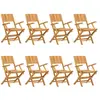 vidaXL Chaises de jardin pliantes 8 pcs 55x61x90 cm bois massif teck