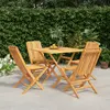 vidaXL Ensemble à manger de jardin 5 pcs Bois de teck massif