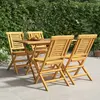 vidaXL Ensemble à manger de jardin 5 pcs Bois de teck massif