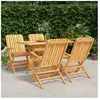 vidaXL Ensemble à manger de jardin 5 pcs Bois de teck massif