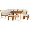 vidaXL Ensemble à manger de jardin avec coussins 11 pcs bois d'acacia