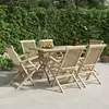 vidaXL Salon de jardin 7 pcs gris bois de teck solide