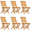 vidaXL Chaises de jardin pliantes 6 pcs 47x63x90 cm bois massif teck