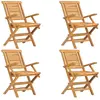 vidaXL Chaises de jardin pliantes 4 pcs 56x63x90 cm bois massif teck