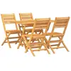 vidaXL Ensemble à manger de jardin 5 pcs Bois de teck massif