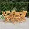 vidaXL Ensemble à manger de jardin 7 pcs Bois de teck solide