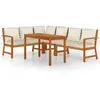 vidaXL Ensemble à manger de jardin coussins 5 pcs Bois acacia