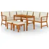 vidaXL Ensemble à manger de jardin coussins 7 pcs Bois acacia