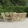 vidaXL Chaises de jardin pliantes 8 pcs gris 56x61x89 cm bois de teck