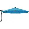 vidaXL Parasol mural avec LED bleu mer 290 cm