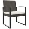 vidaXL Chaises à manger de jardin lot de 2 marron rotin PP