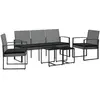 vidaXL Ensemble à manger de jardin coussins 5 pcs gris foncé rotin PP